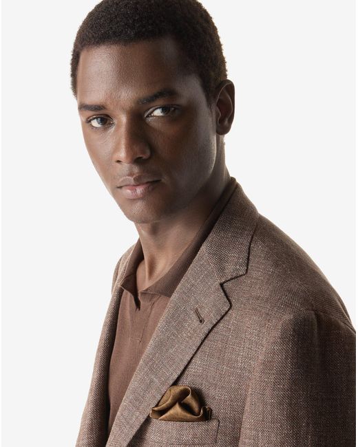 Corneliani Brown Hopsack Jacket for men