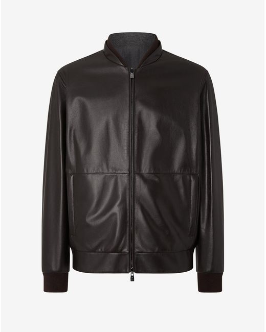 Corneliani Black Reversible Nappa Leather Gilet for men