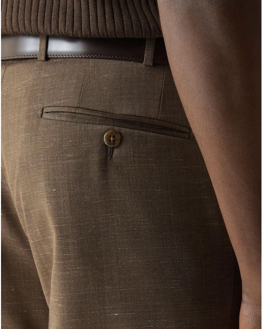 Corneliani Brown Wool And Stretch Linen Suit for men