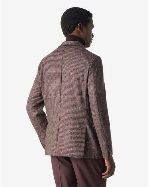Corneliani Brown Burned Earth Wool, Silk And Cashmere Jacket for men