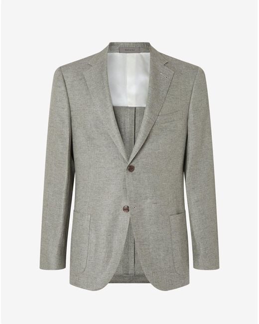 Corneliani Gray Linen And Lyocell Jacket for men