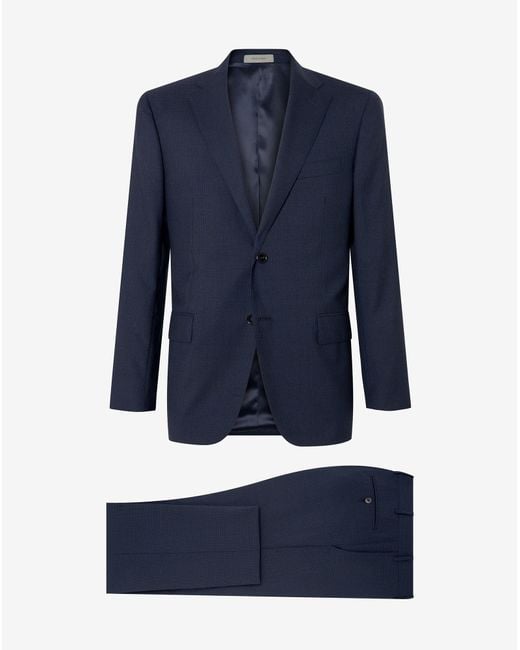 Corneliani Blue Tropical Wool Suit for men