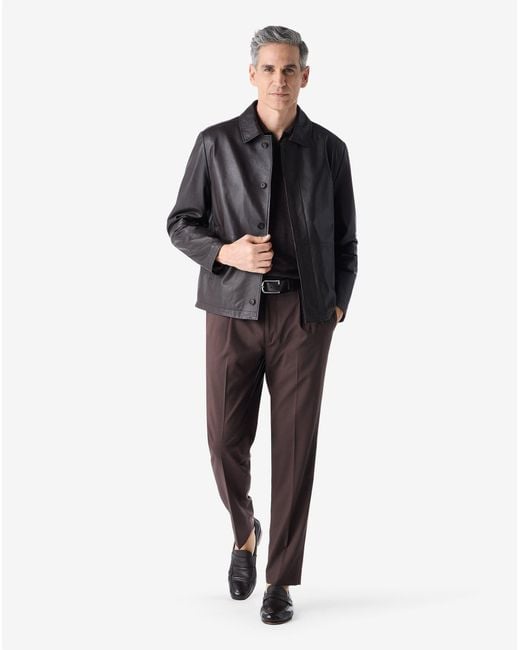 Corneliani Black Nappa Leather Jacket for men