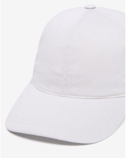 Corneliani White Linen, Wool And Mohair Baseball Cap for men