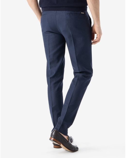 Corneliani Blue Garment-Dyed Canvas Trousers for men