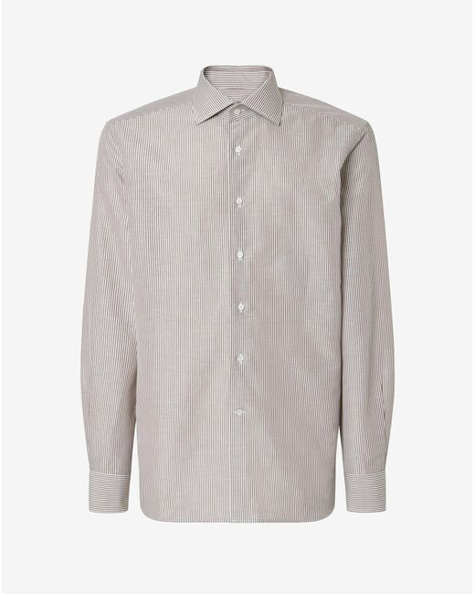 Camicia Con Bacchetta Bianca di Corneliani in Gray da Uomo