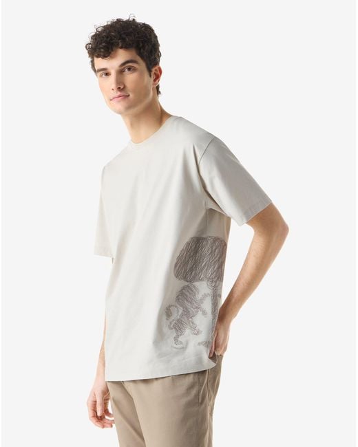 Corneliani White Chalk Jersey Crew Neck T-Shirt for men