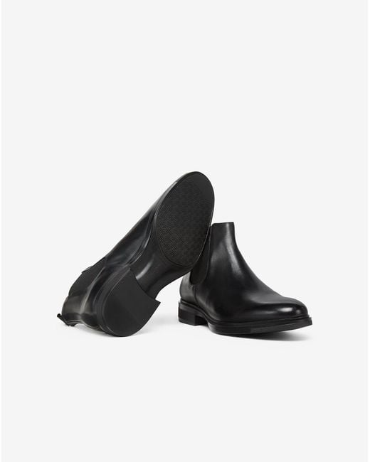 Corneliani Black Aged Calfskin Chelsea Boots for men
