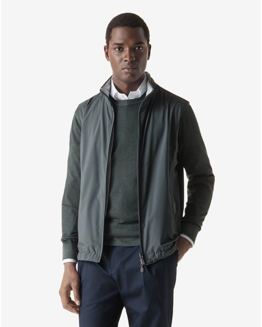 Corneliani Blue Technical Poplin Gilet for men