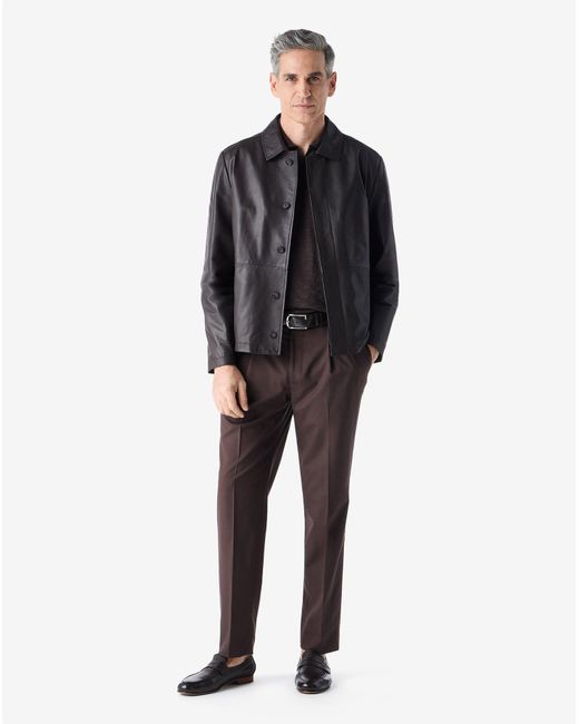 Corneliani Brown 160's Wool And Stretch Silk Trousers for men