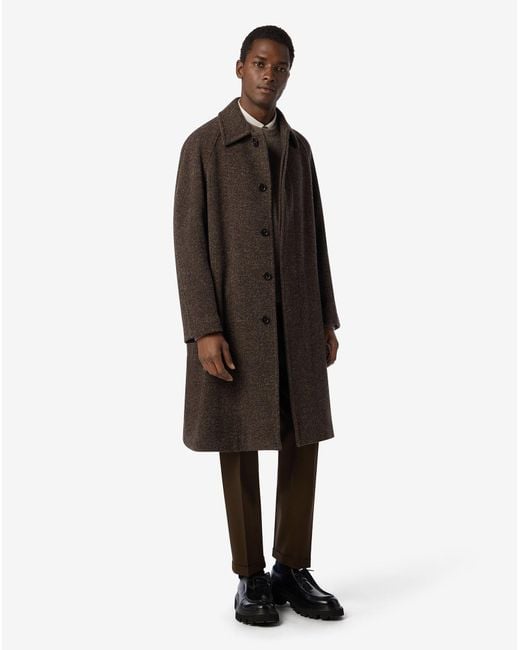 Corneliani Black Technical Wool Coat for men