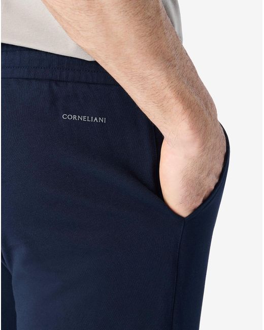 Corneliani Blue Lightweight Fleece Joggers for men