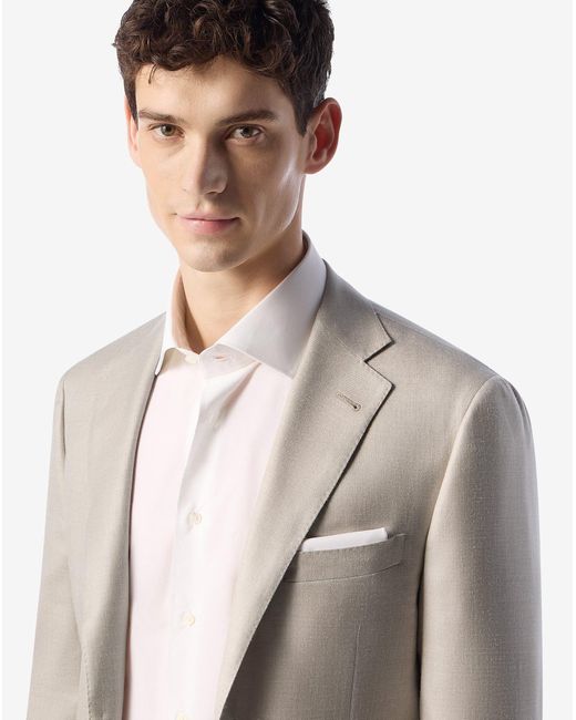 Corneliani Gray Wool, Silk And Linen Jacket for men