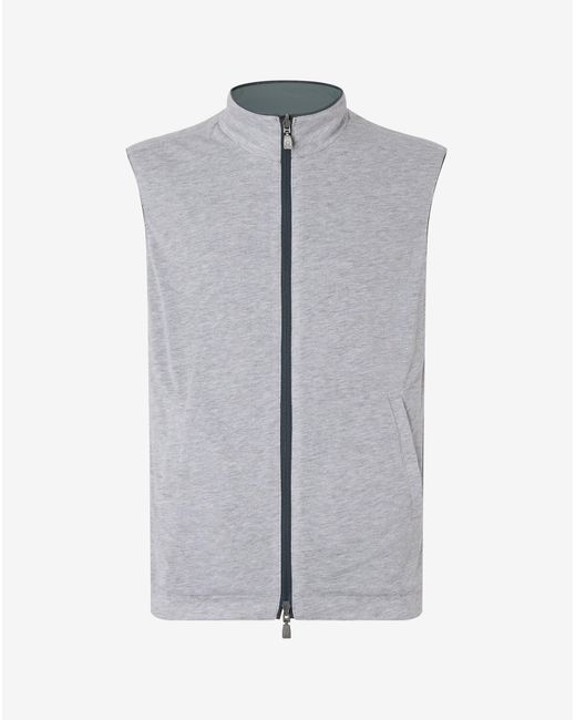 Corneliani Blue Technical Poplin Gilet for men