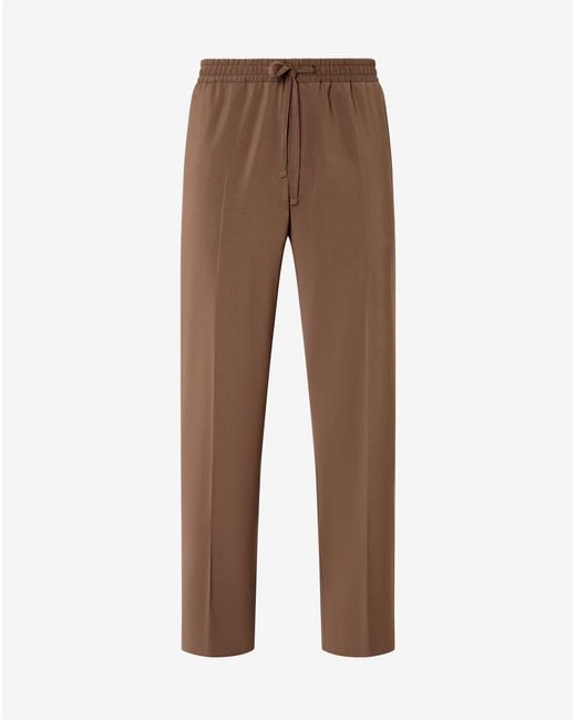 Corneliani Brown 120's Stretch Wool Trousers for men