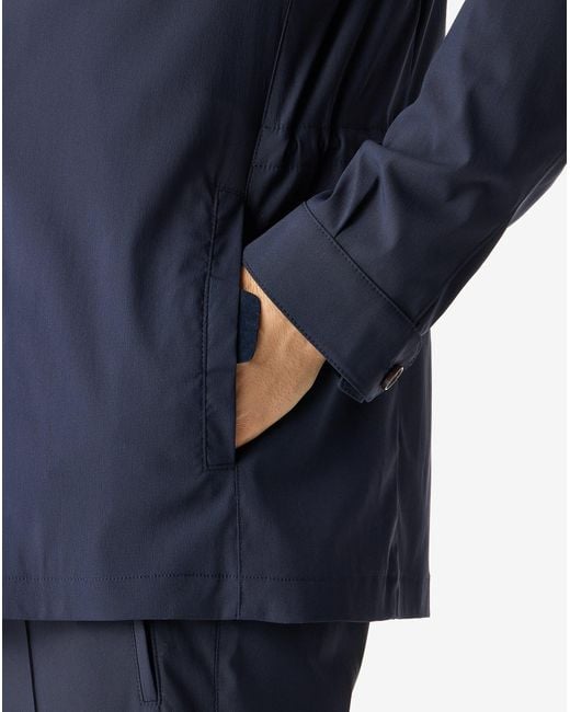 Corneliani Blue Stretch Technical Wool Field Jacket for men
