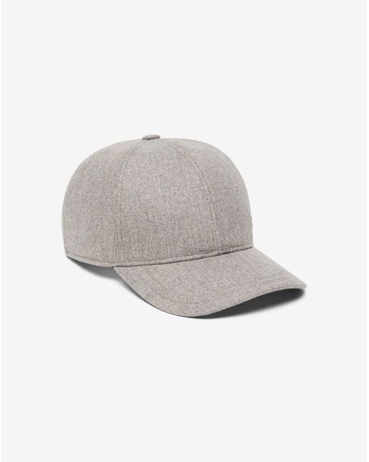 Corneliani Gray Wool Flannel Baseball Cap for men
