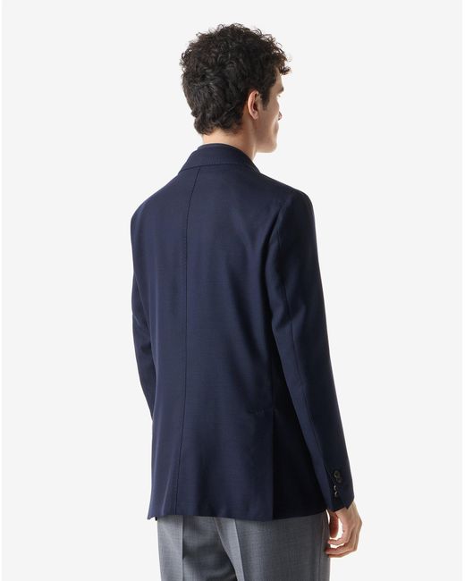 Corneliani Blue Pure Wool Jacket With Inner Vest for men