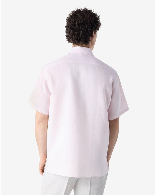 Corneliani Pink Chambray Linen Shirt for men