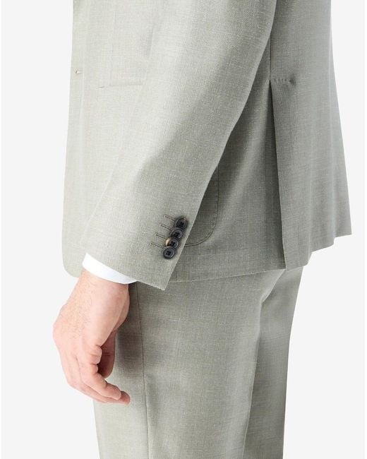 Corneliani Gray Sage Silk, Wool And Linen Twill Suit for men
