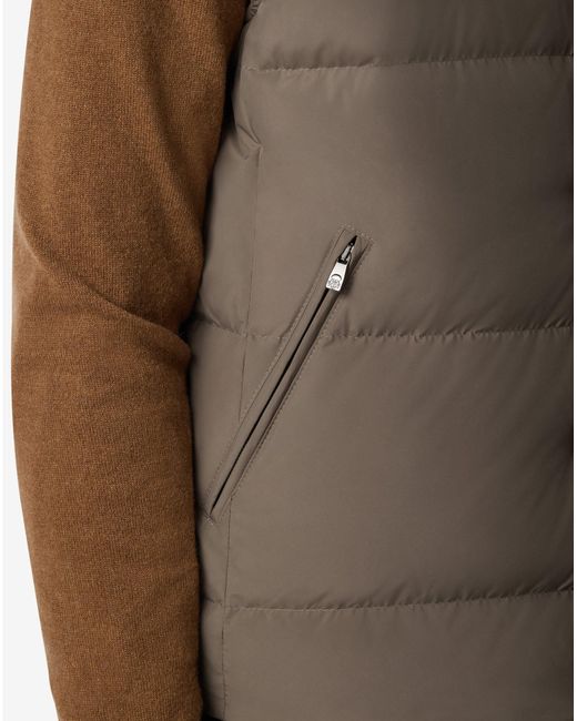 Corneliani Brown Quilted Poplin Waistcoat for men
