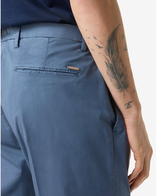 Corneliani Blue Garment-Dyed Air Force Gabardine Trousers for men