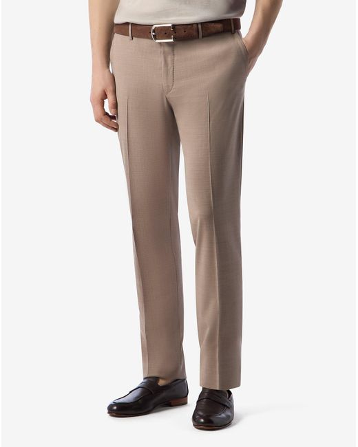 Corneliani Natural 120's Stretch Wool Trousers for men