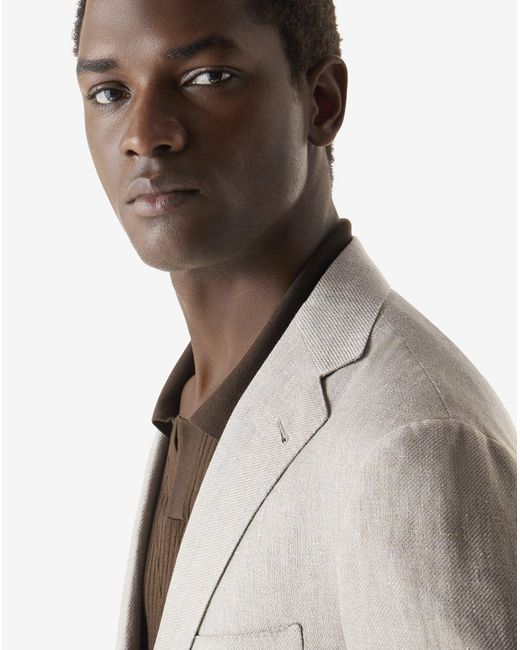 Corneliani White Linen And Lyocell Jacket for men