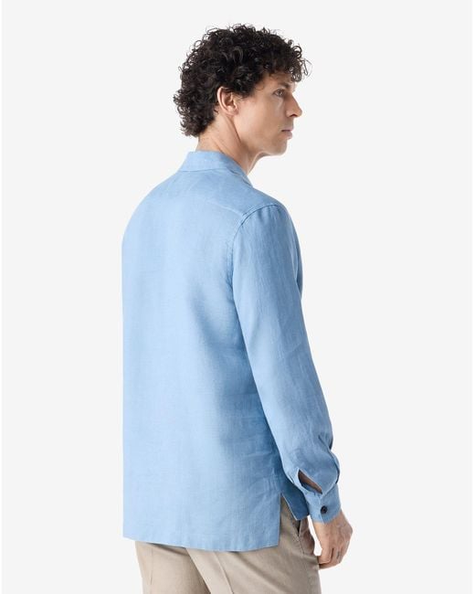 Corneliani Blue Pure Linen Shirt for men