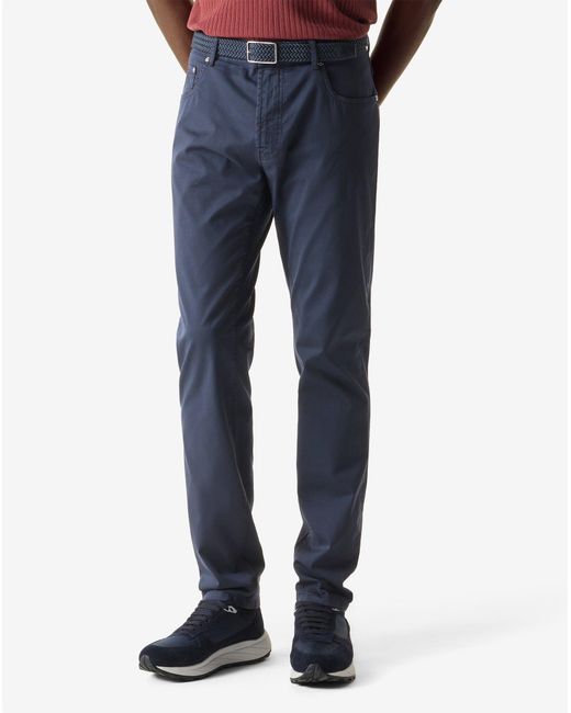 Corneliani Blue Garment-Dyed Stretch Cotton Jeans for men