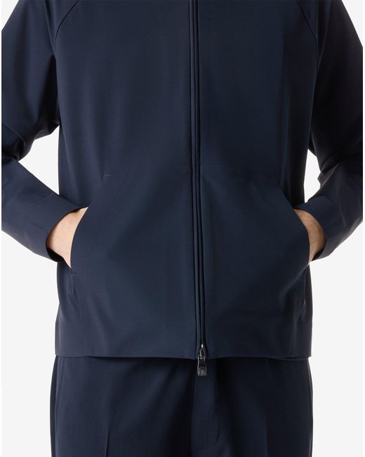 Corneliani Blue Full Zip Jersey Sweatshirt for men