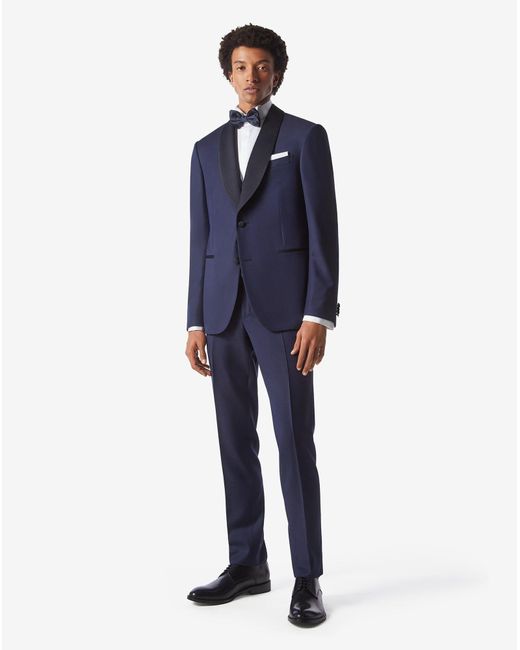 Corneliani Blue S120's Wool Sablé Tuxedo for men