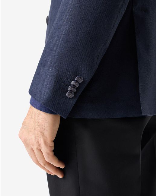 Corneliani Blue Linen And Lyocell Jacket for men
