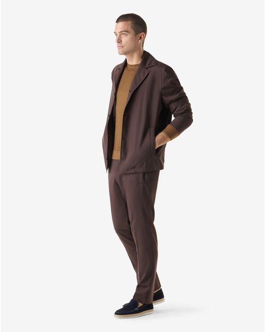 Corneliani Brown 160's Wool And Stretch Silk Trousers for men