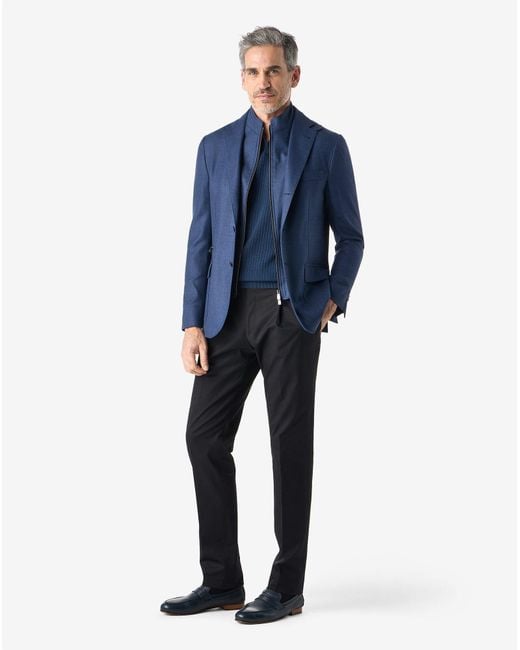 Corneliani Black One-Pleat Stretch Cotton Gabardine Trousers for men