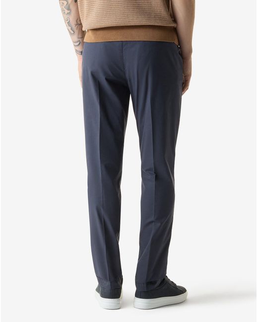 Corneliani Blue Garment-Dyed Gabardine Trousers for men