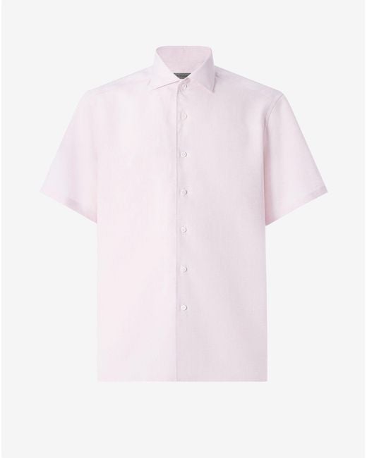 Corneliani Pink Chambray Linen Shirt for men