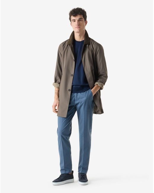 Corneliani Blue Garment-Dyed Air Force Gabardine Trousers for men