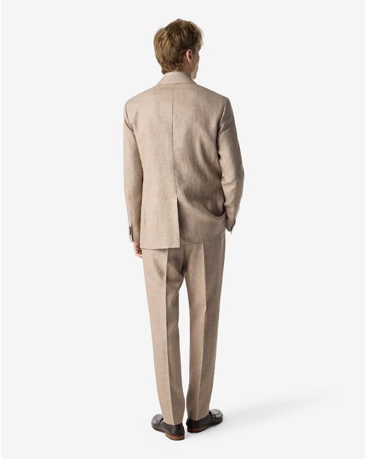 Corneliani Natural Dark Wool, Linen And Silk Sharkskin Suit for men