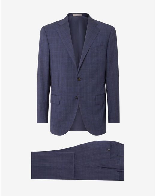 Corneliani Blue Tropical Wool Suit for men