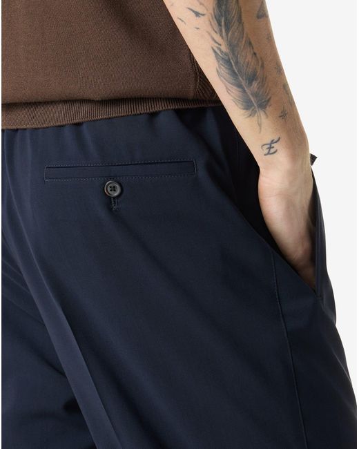 Corneliani Blue 120's Stretch Wool Trousers for men