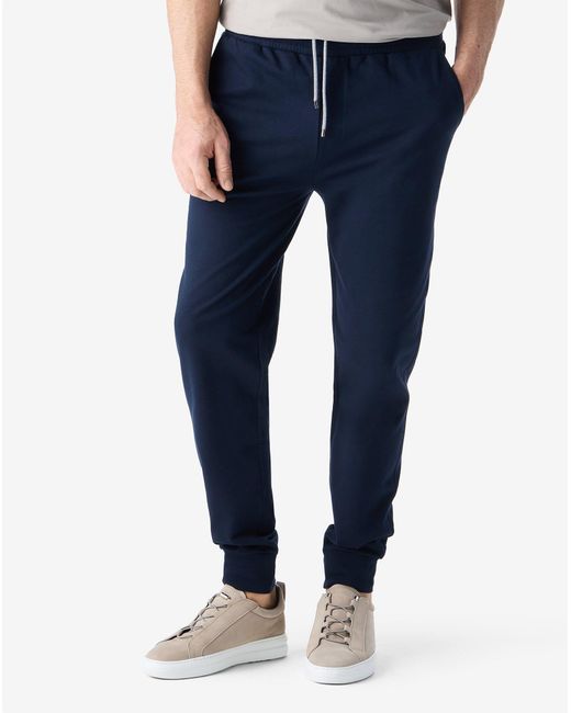 Corneliani Blue Lightweight Fleece Joggers for men