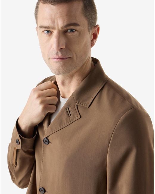 Corneliani Brown 120's Stretch-Wool Overshirt for men