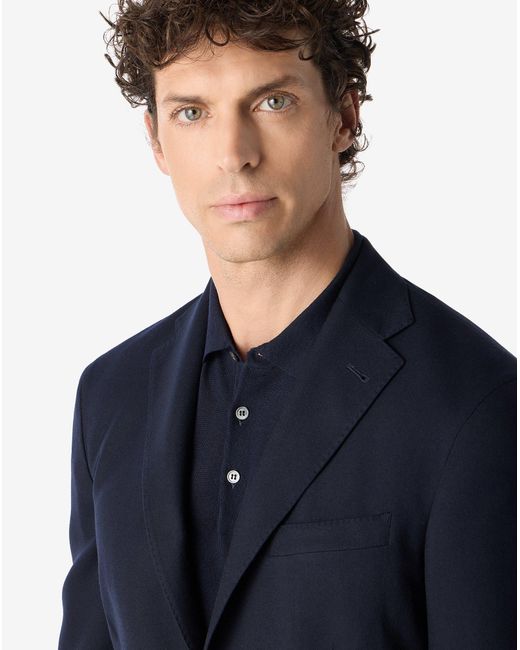 Corneliani Blue 160's Pure Wool Flannel Jacket for men
