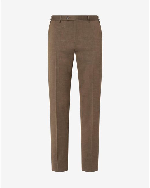 Corneliani Brown Wool And Stretch Linen Suit for men