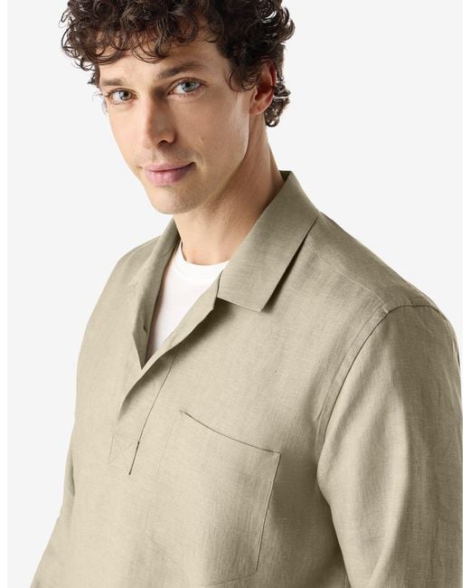 Corneliani Natural Chambray Linen Shirt for men