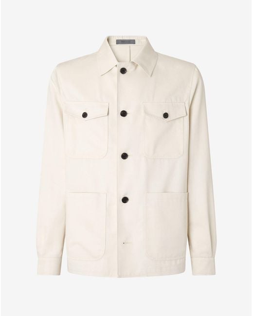 Corneliani Natural Cotton And Cashmere Overshirt for men