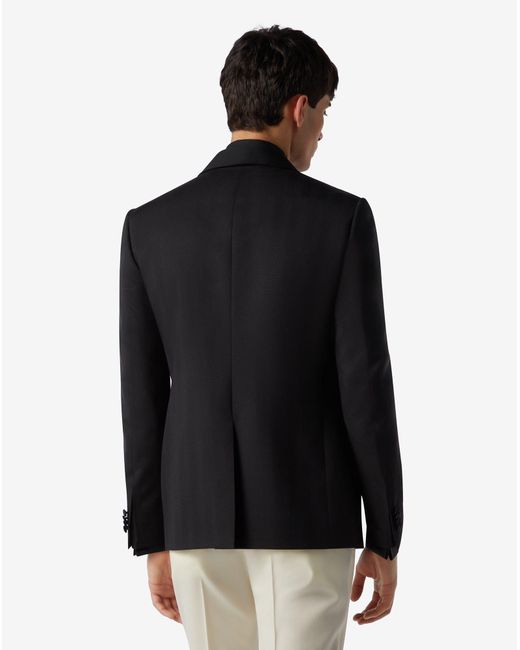 Corneliani Black 3D Chevron Wool Tuxedo Jacket for men