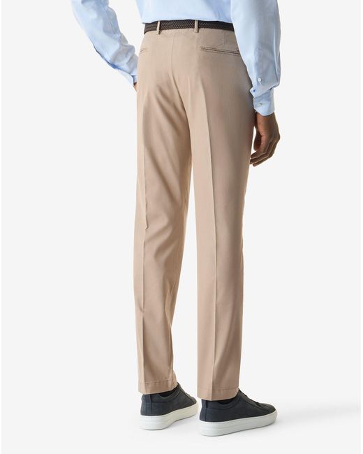 Corneliani Natural Garment-Dyed Gabardine Trousers for men