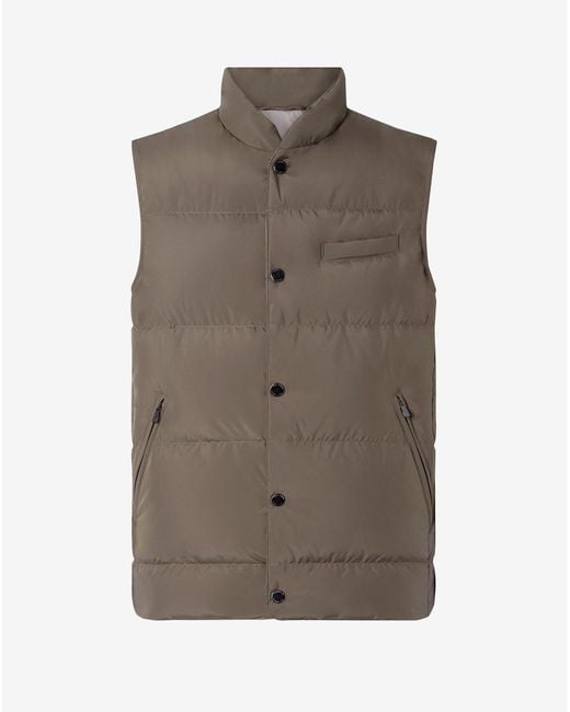 Corneliani Brown Quilted Poplin Waistcoat for men